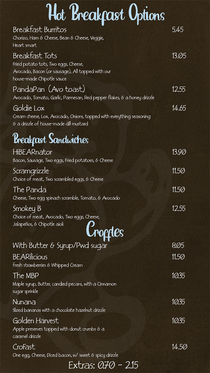 Breakfast Menu